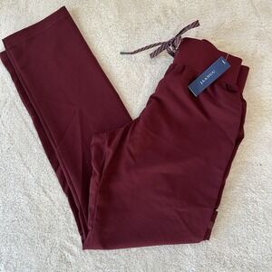 NWT Jaanuu Women Size XXS Petite 4 Pocket Scrub Pants Drawstring J95165 Burgundy